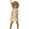 Girls “Love” 70s Dress – Gold Lamé Disco Style