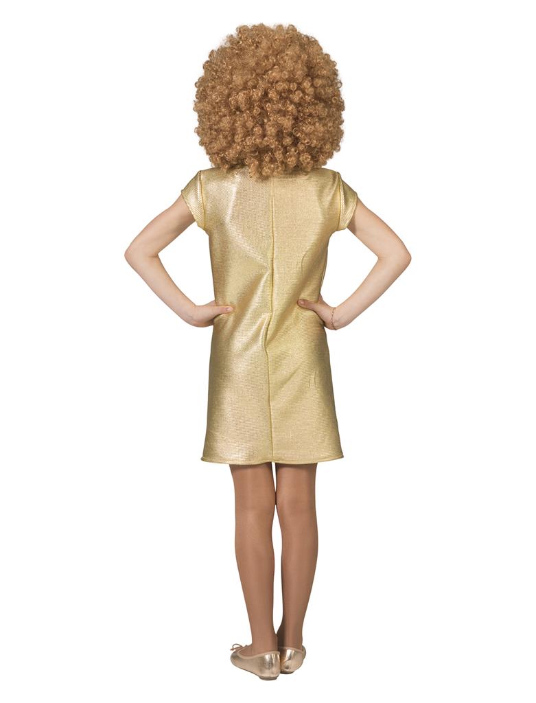 Girls “Love” 70s Dress – Gold Lamé Disco Style - Image 3