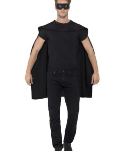 Black Cape & Eye mask Set – Adult Unisex