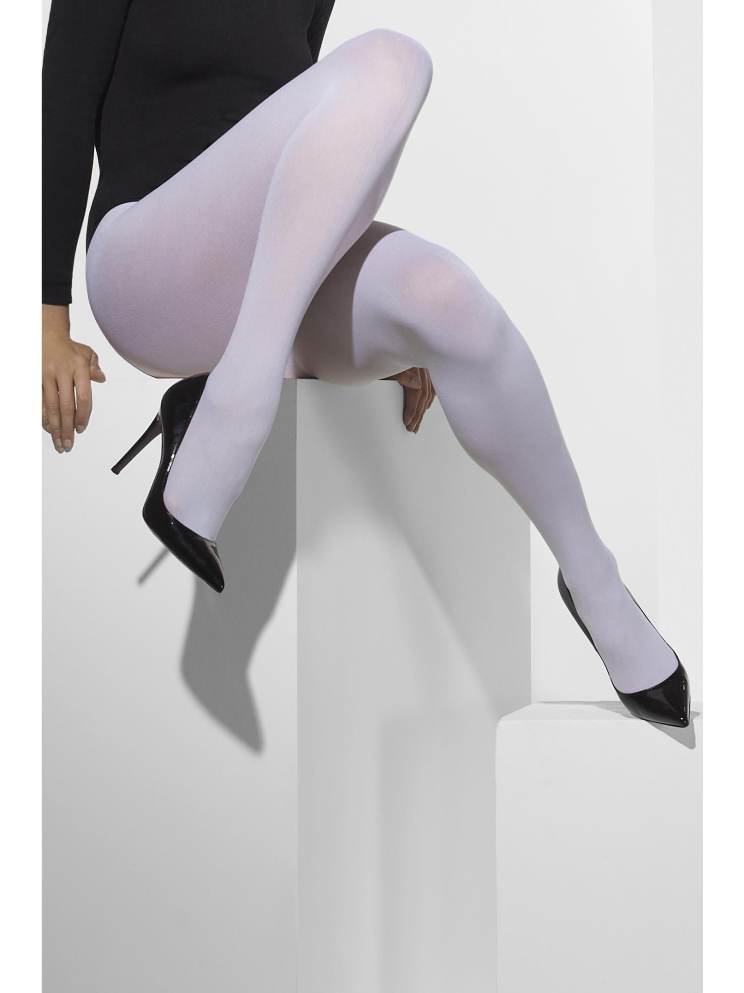 Opaque Tights – White - Image 3