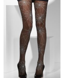 Alternative view of Tights – Black with Spiderweb Print