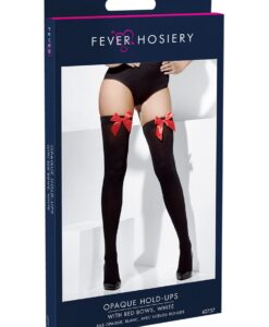 Alternative view of Opaque Hold-Ups – Black with Red Bows