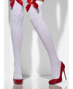 Opaque Hold-Ups – White with Red Bows