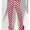 Opaque Hold-Ups – Red & White Striped with Bows