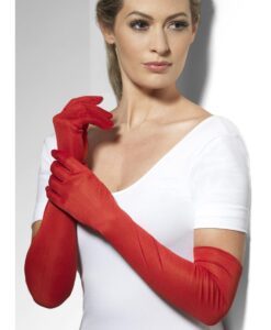 Long Red Gloves – Over Elbow