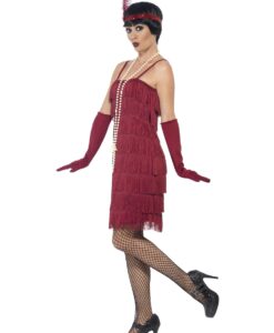 Alternative view of Wine Red Flapper Costume – Short Dress, Headband & Gloves