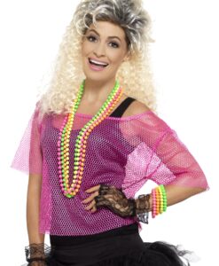 80s Fishnet Top – Neon Pink