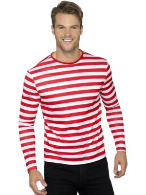 Stripy T-Shirt – Red & White Long Sleeve