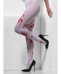 Opaque Tights – White with Blood Splatter