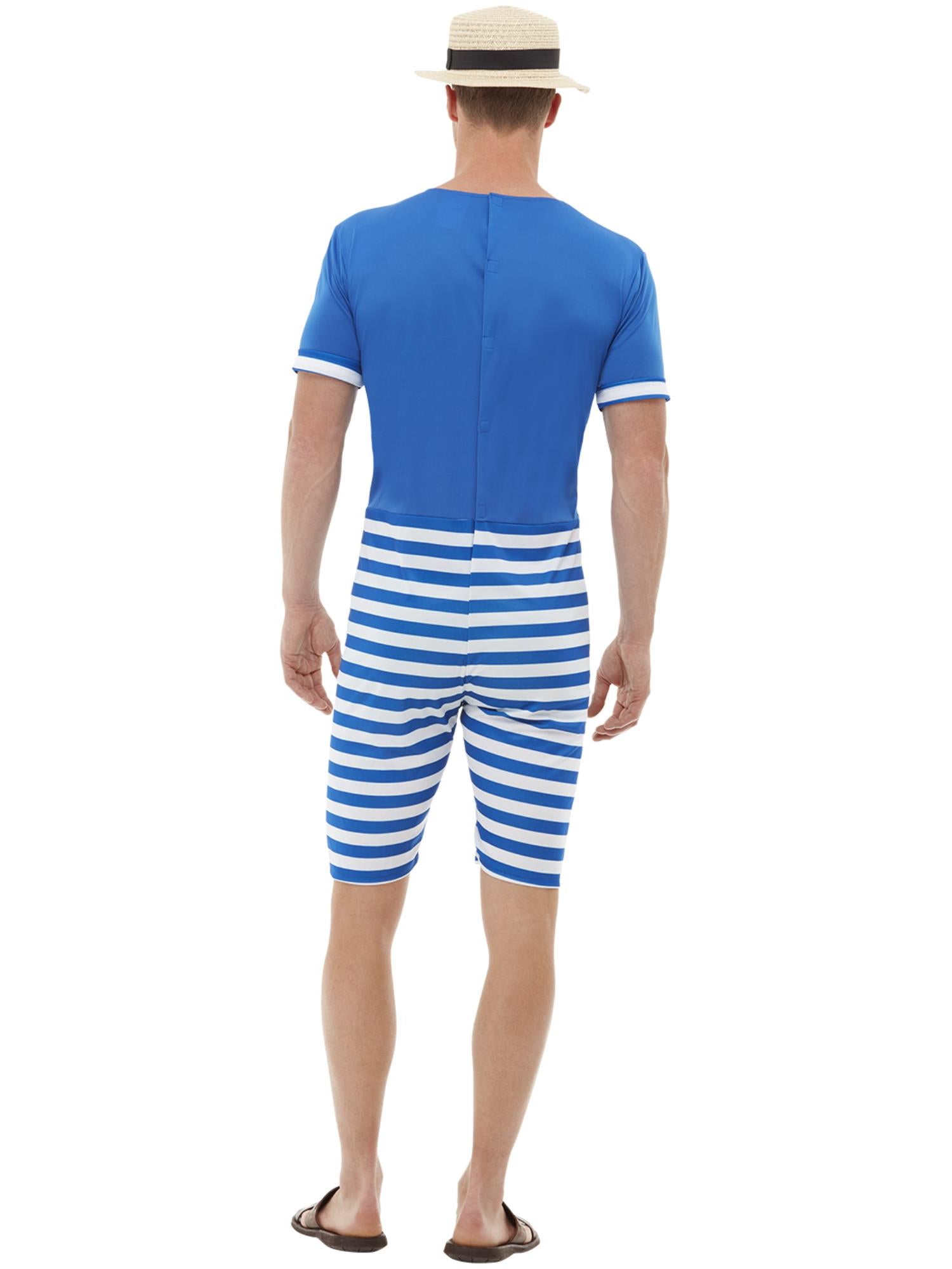 20s Bathing Suit Costume – Blue & White - Image 3