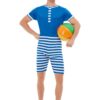 20s Bathing Suit Costume – Blue & White