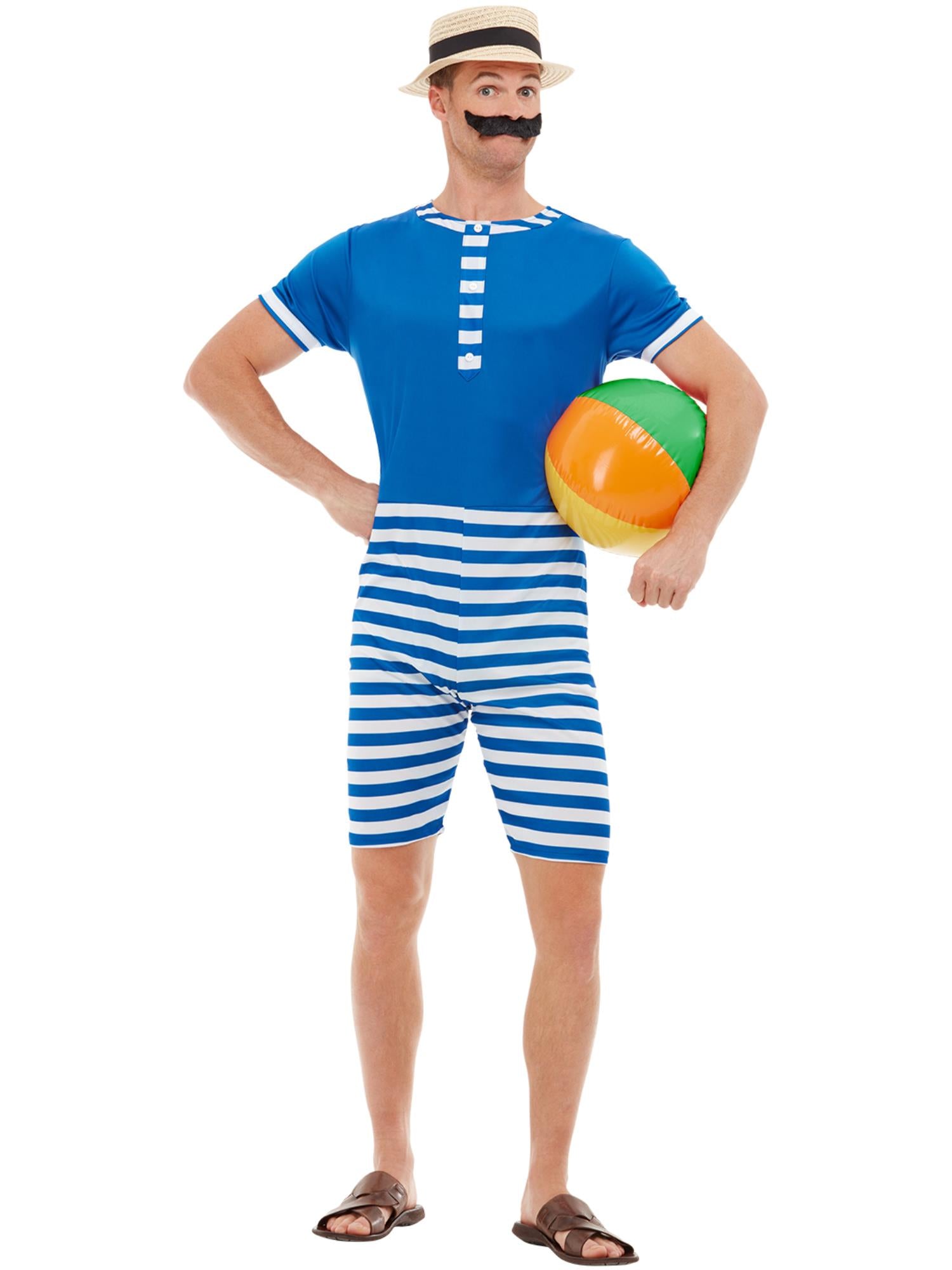 20s Bathing Suit Costume – Blue & White