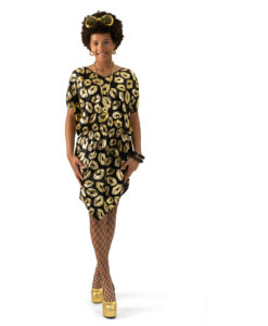 Ladies 80s “Kiss” Print Dress