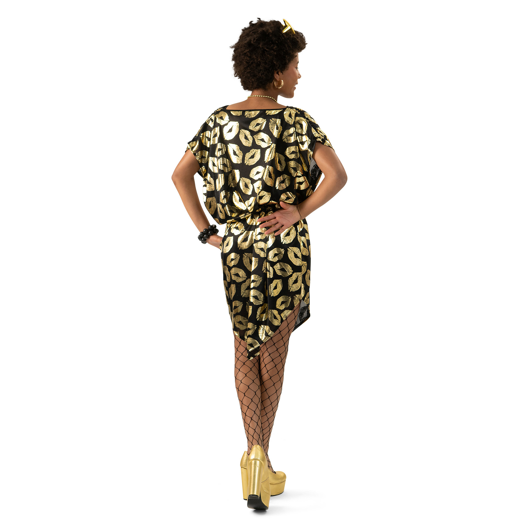 Ladies 80s “Kiss” Print Dress - Image 4