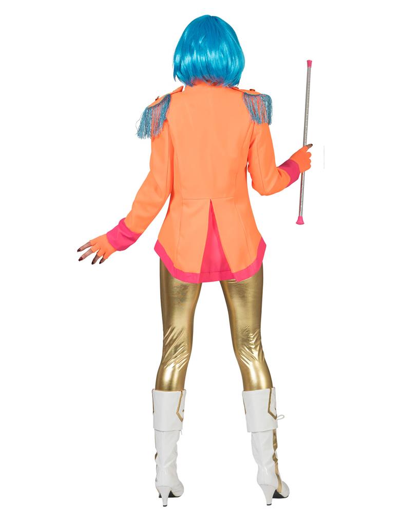 Ladies 60s Sgt Pepper–Style Jacket – Orange / Pink - Image 3