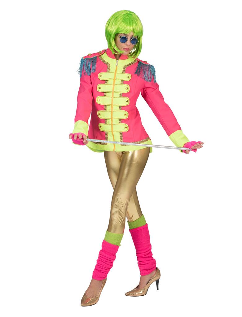 Ladies 60s Sgt Pepper–Style Jacket – Pink / Green - Image 2