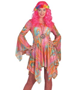 Floaty Tie-Dye Hippie Dress / Top – 60s / 70s Style