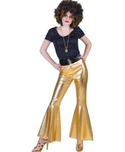 Ladies Gold Bell Bottom Flares