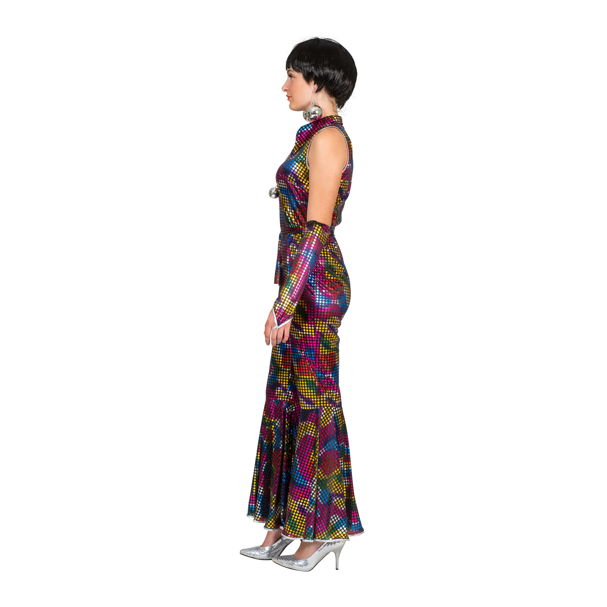 Rainbow Sparkle 70s Jumpsuit – Disco & Retro Style - Image 2