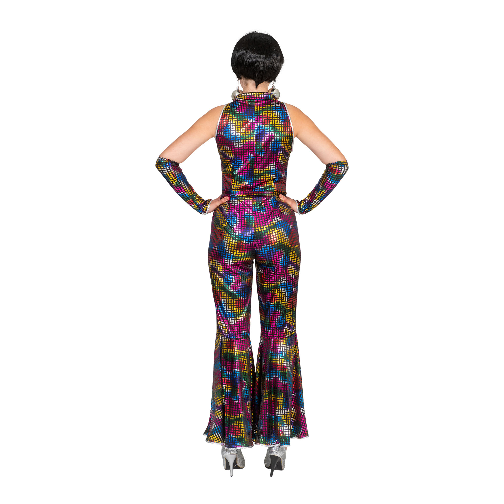 Rainbow Sparkle 70s Jumpsuit – Disco & Retro Style - Image 3