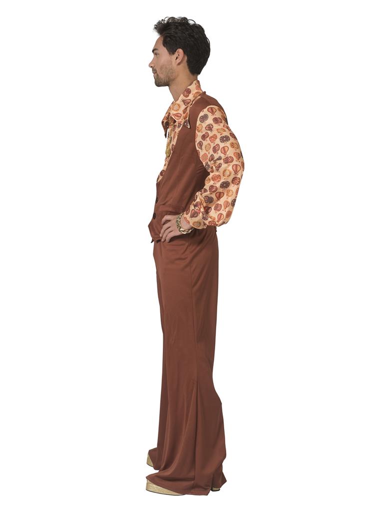 Fruity 70s Gent Costume – Brown Flares, Shirt & Waistcoat - Image 3