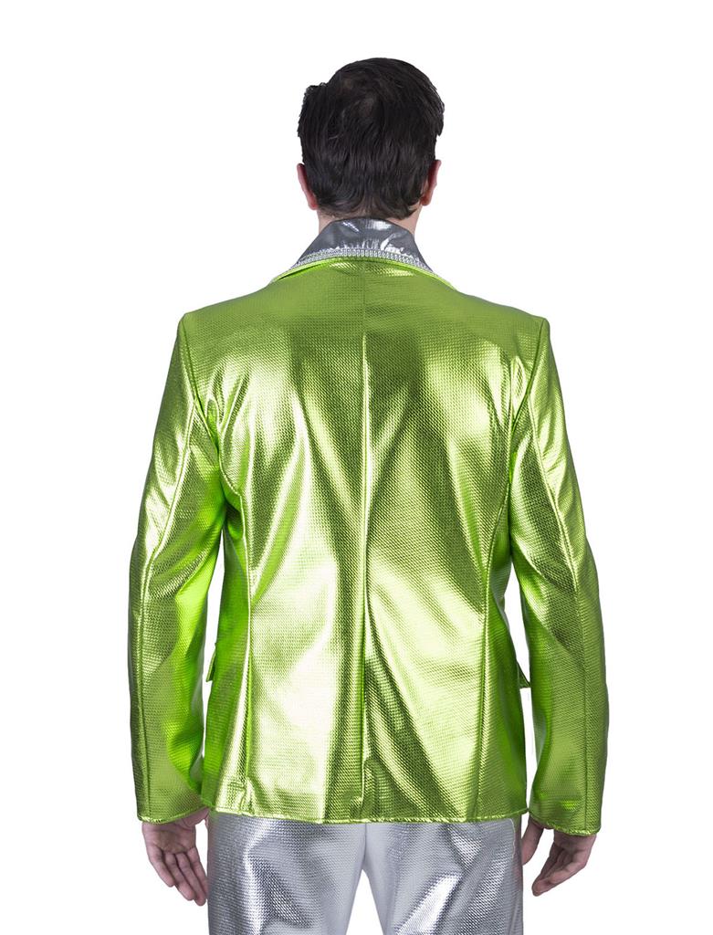 Disco Fever Lime Green Lamé Jacket - Image 3