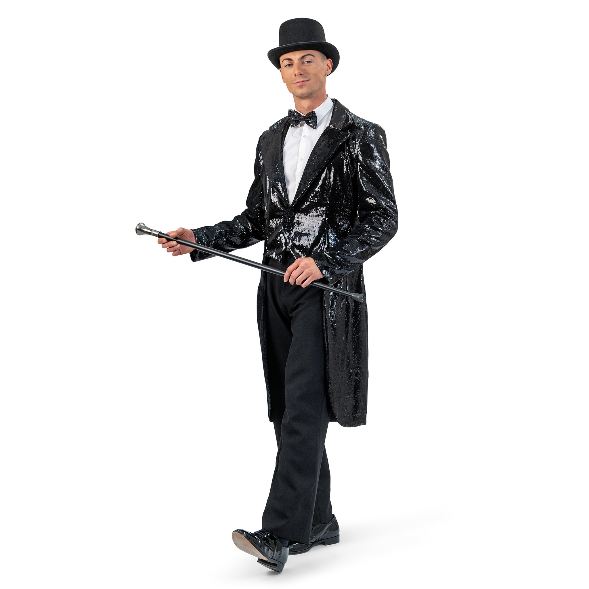 Deluxe Black Sequined Tailcoat – Hollywood & Cabaret Style - Image 2