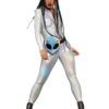 90s Rave Costume – Fever Miss Whiplash Mirror Holographic Zip-Up Catsuit