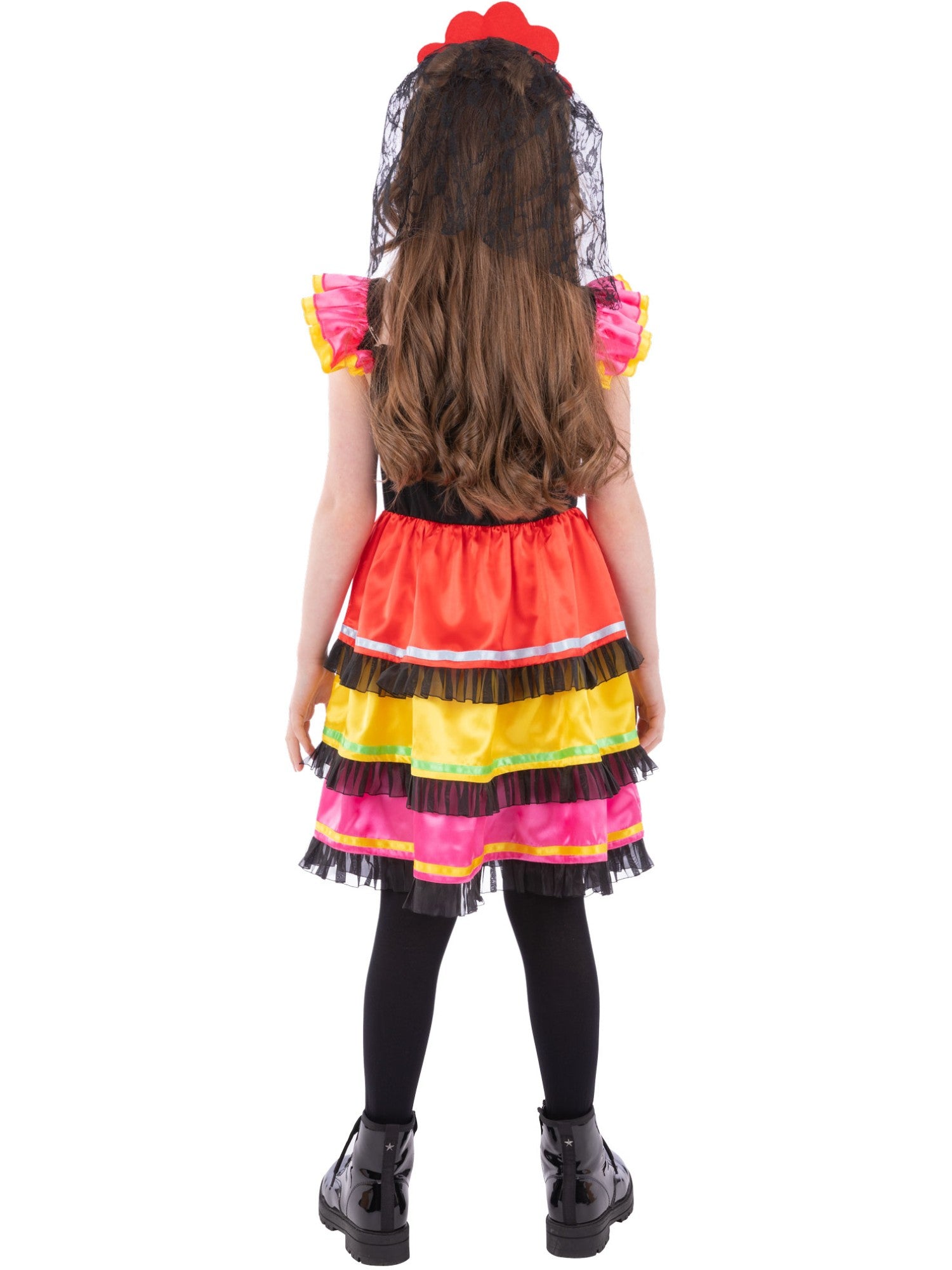 Girls Day of the Dead Fiesta Costume - Image 4