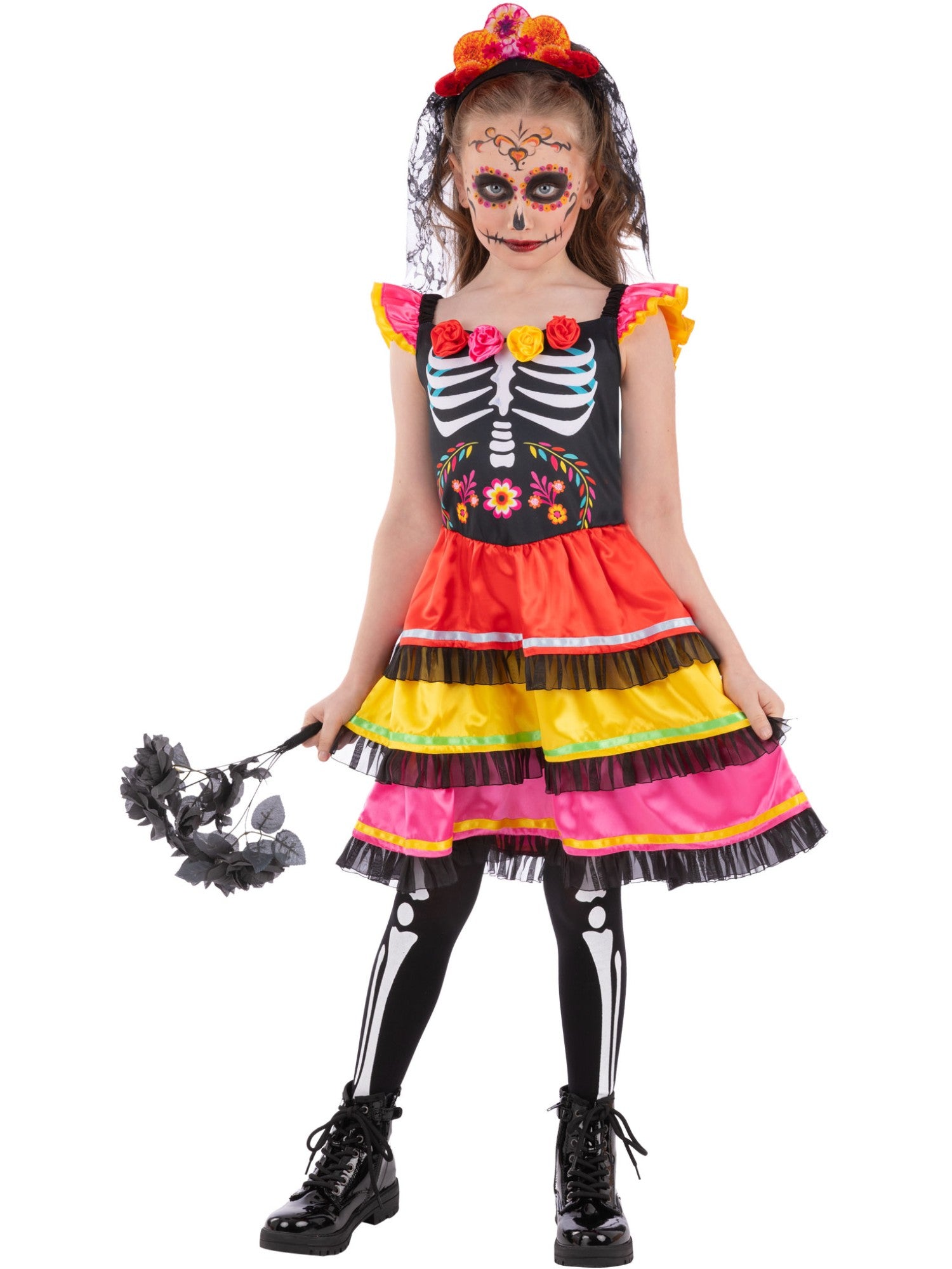 Girls Day of the Dead Fiesta Costume