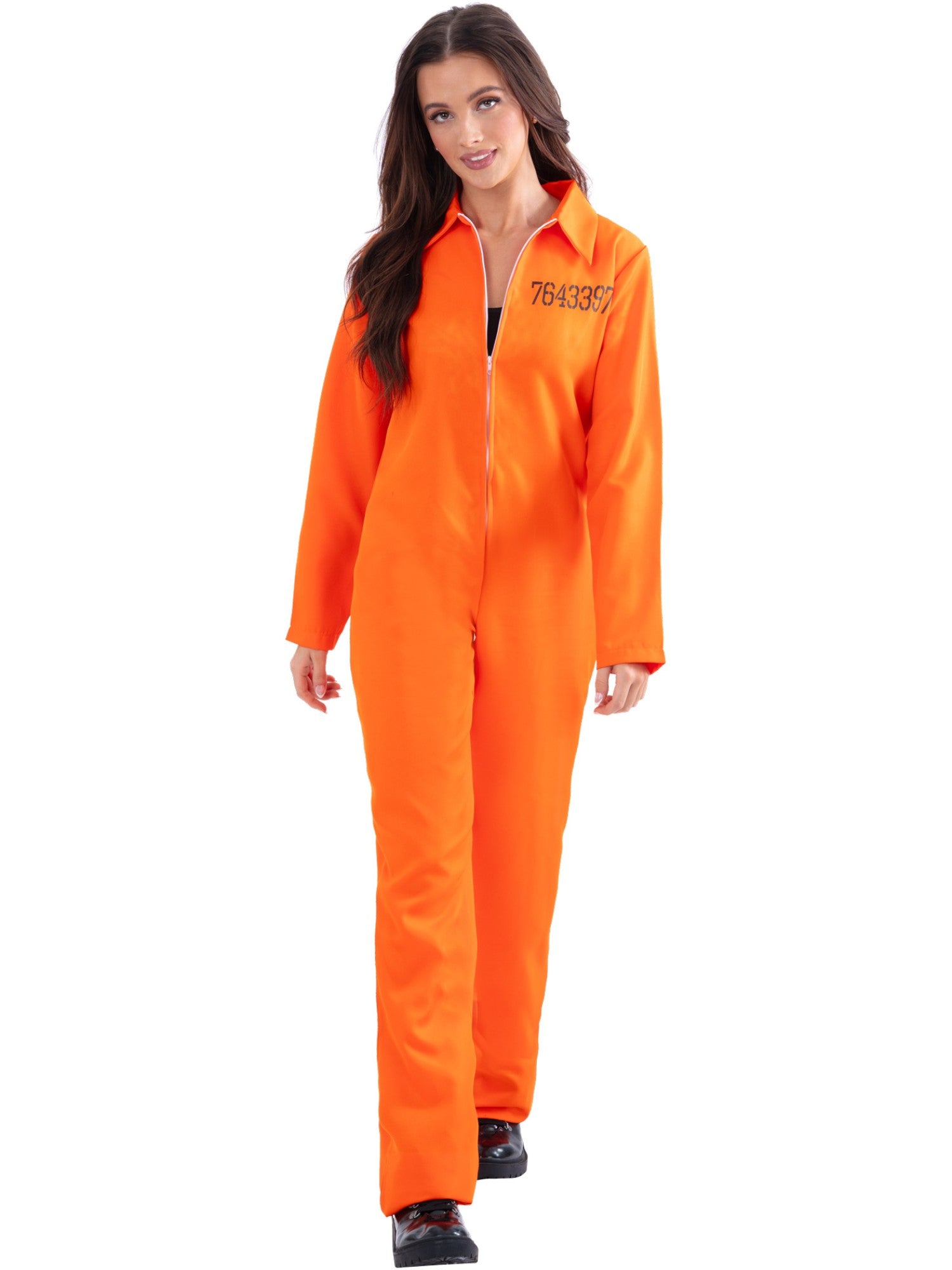 Ladies Escaped Prisoner Costume – Orange Boiler Suit Fancy Dress - Image 3