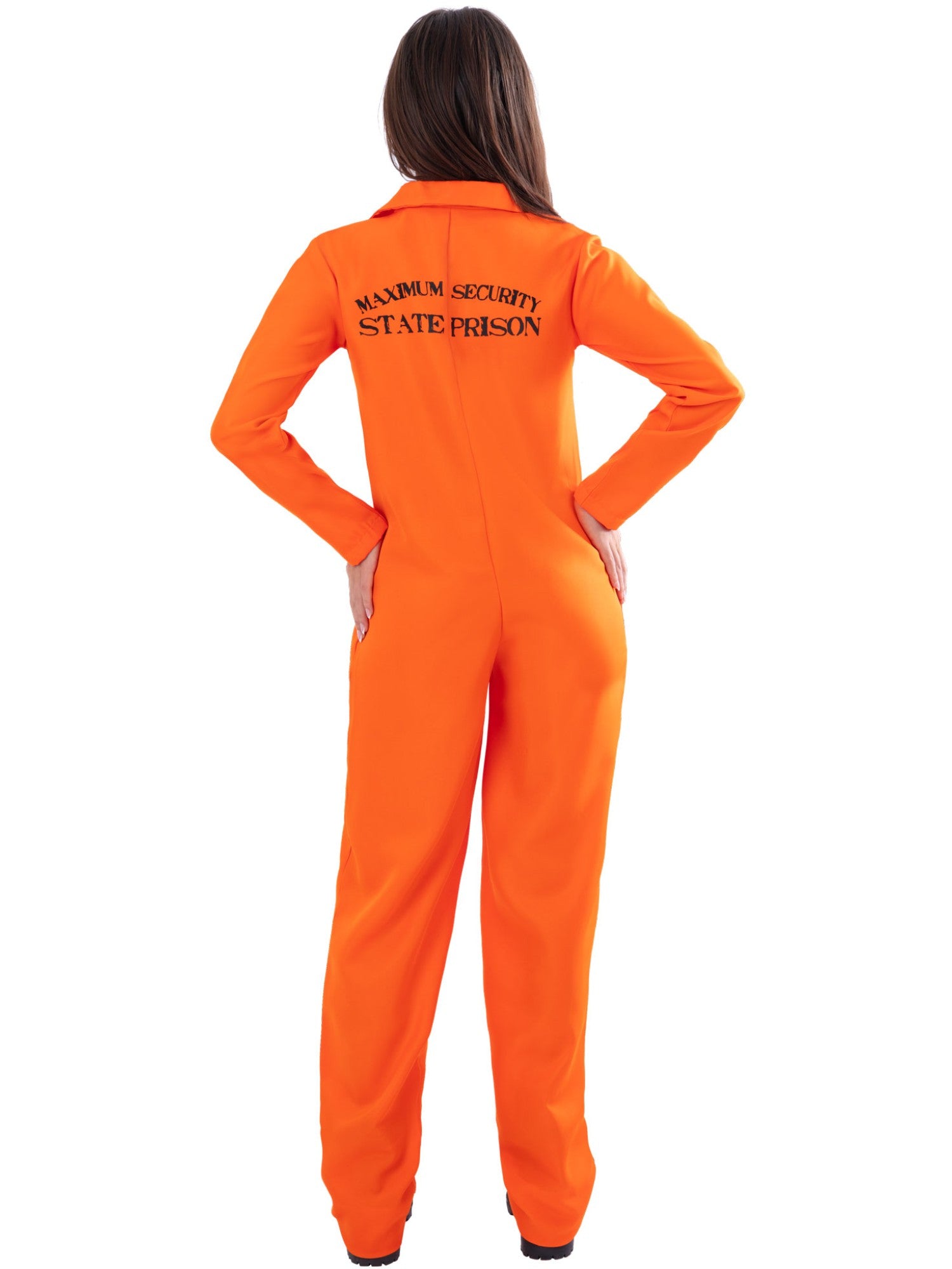 Ladies Escaped Prisoner Costume – Orange Boiler Suit Fancy Dress - Image 2
