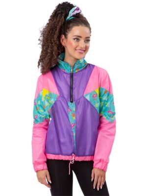Ladies 80s Pastel Windbreaker Jacket – Pastel Pink