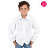 Kids “Saturday Night” Frill Front Shirt – White