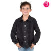 Kids “Saturday Night” Frill Front Shirt – Black