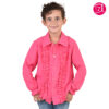 Kids “Saturday Night” Frill Front Shirt – Pink