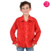Kids “Saturday Night” Frill Front Shirt – Red