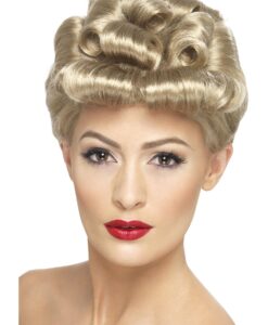 40s Vintage Wig – Blonde with Curls Fancy Dress Wig