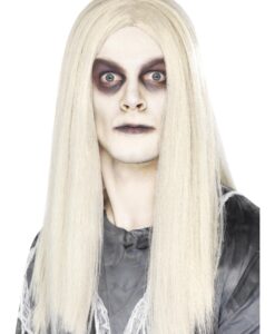 Ghostly Spirit Wig – Grey, Long & Straight Fancy Dress Wig