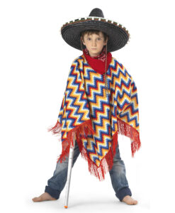 Western Poncho – Multicoloured & Fringed