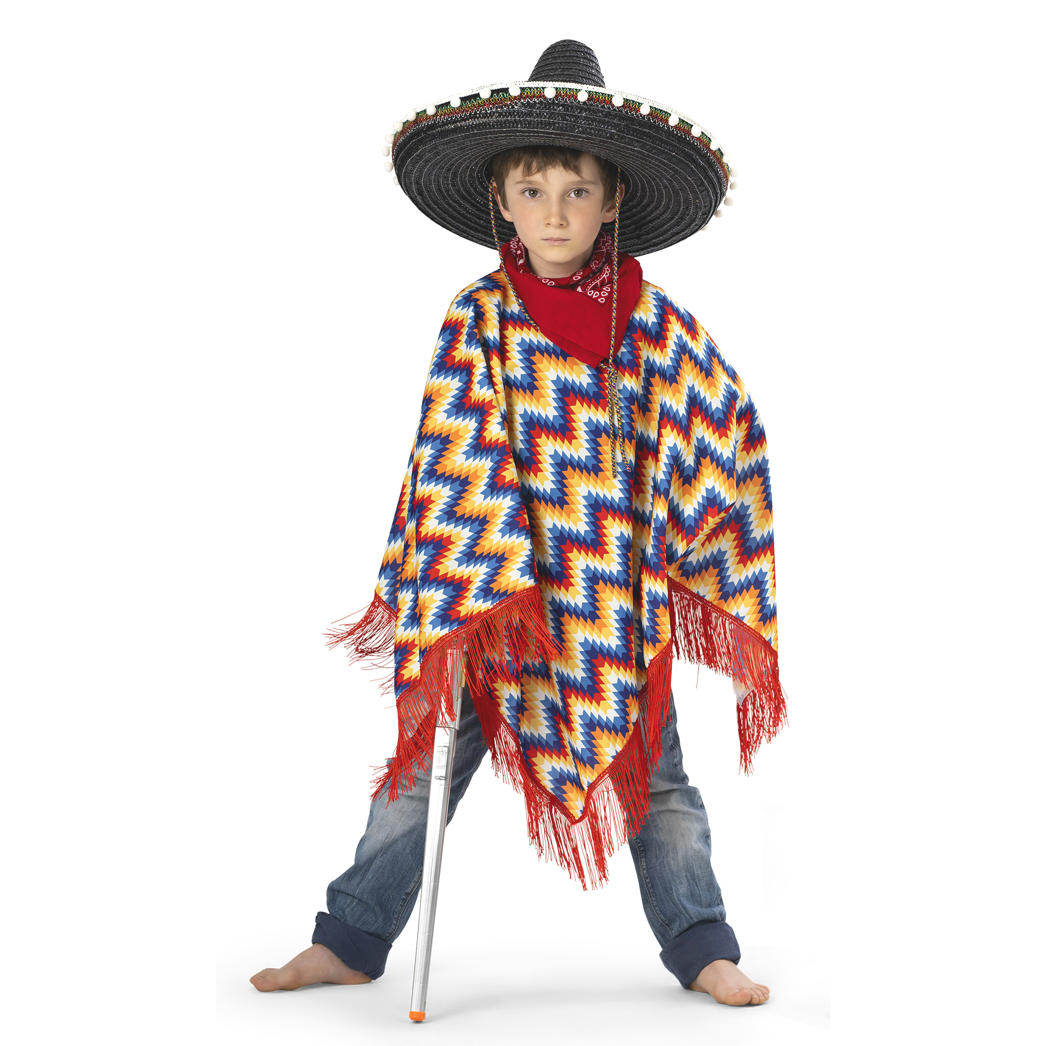 Western Poncho – Multicoloured & Fringed