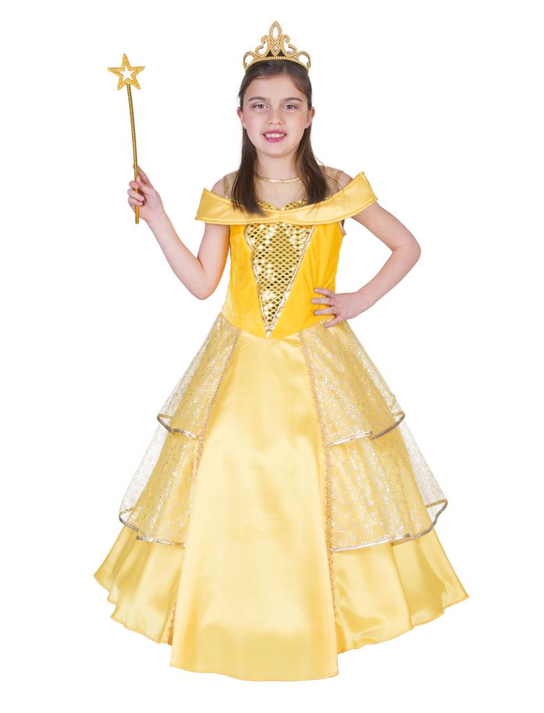 Girls Belle-Style Golden Princess Dress