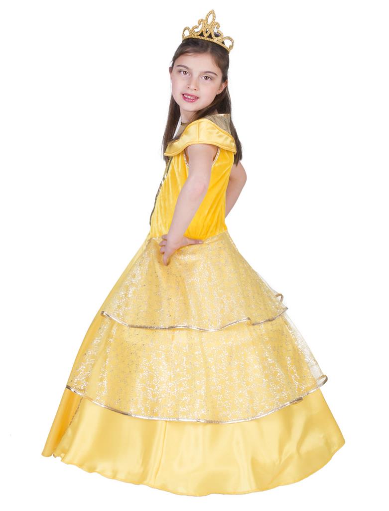 Girls Belle-Style Golden Princess Dress - Image 2