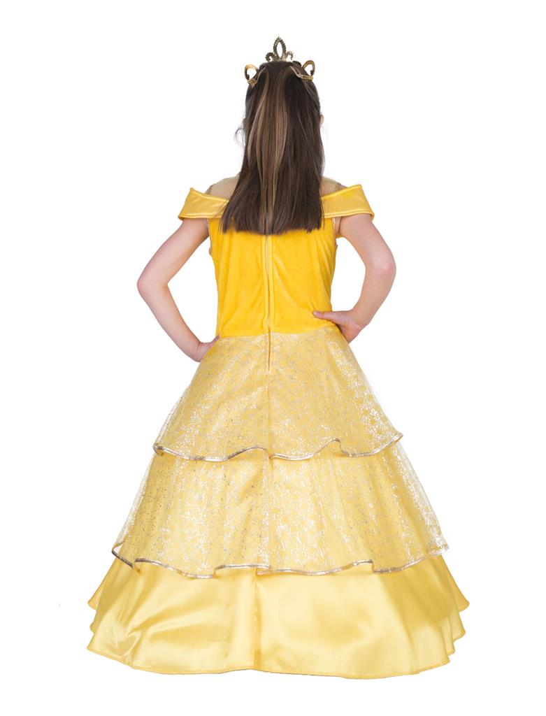 Girls Belle-Style Golden Princess Dress - Image 3