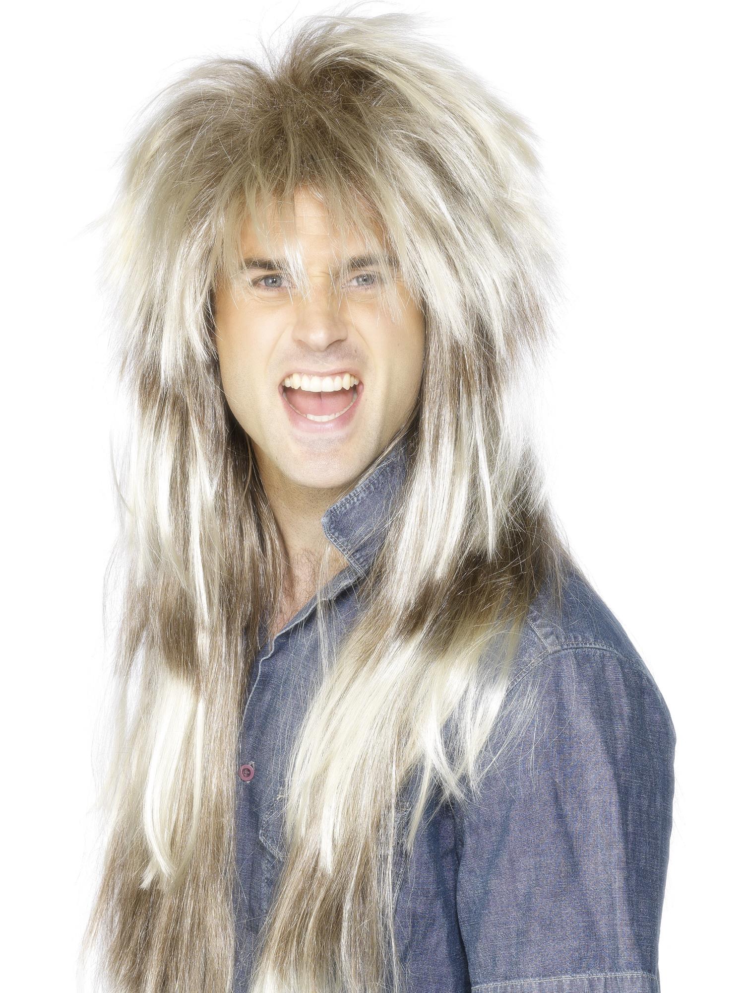 80s Mega Mullet Wig – Blonde & Brown, Long Fancy Dress Wig
