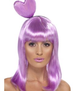 Candy Queen Wig – Lilac with Heart Headband Fancy Dress Wig
