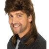 80s Brown Mullet Wig – Retro Fancy Dress Wig