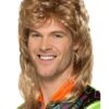 80s Dark Blonde Mullet Wig – Retro Fancy Dress Wig