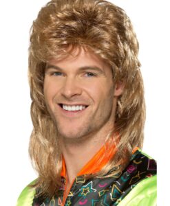 80s Dark Blonde Mullet Wig – Retro Fancy Dress Wig