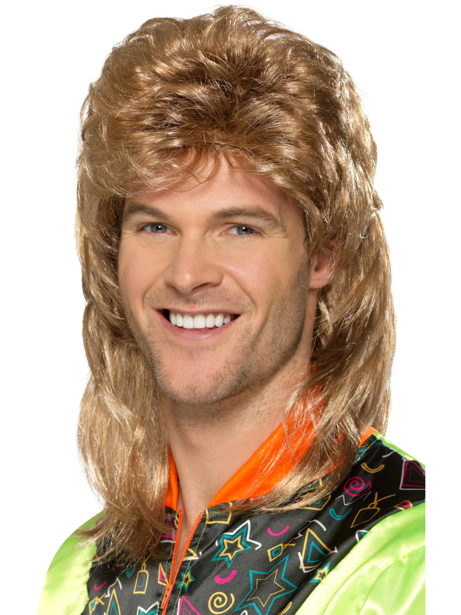 80s Dark Blonde Mullet Wig – Retro Fancy Dress Wig